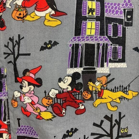 Disney Mickey Mouse Halloween Scrubs Medical Uniform Top 100% Cotton Women’s S - Picture 4 of 13